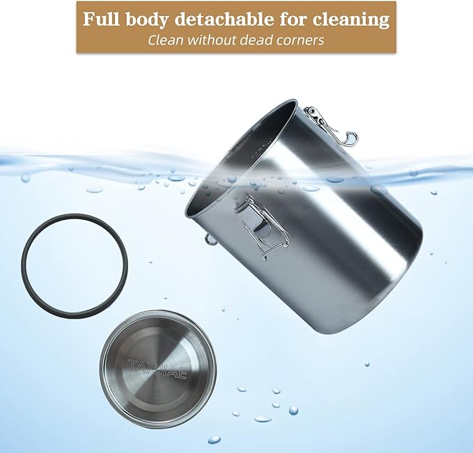 Compact Stainless Steel 100% Airtight Canisters Sets for Small Kitchens | Metal Food Storage Containers with Lids Sealed - Keep Flour, Sugar, Coffee, Tea Fresh for Months (18+35+56 fl oz)