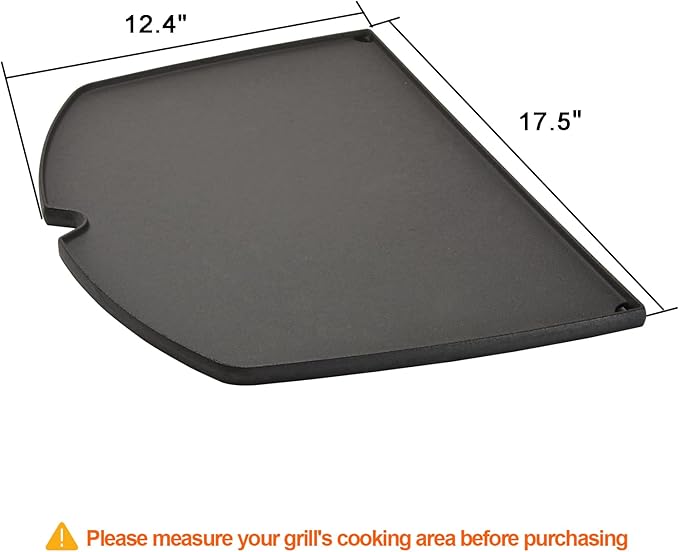 Stanbroil Cast Iron Grill Griddle for Weber Q300 Q320 Q3000 Q3100 Q3200 Series Gas Grills, Replacement Part for Weber 6506