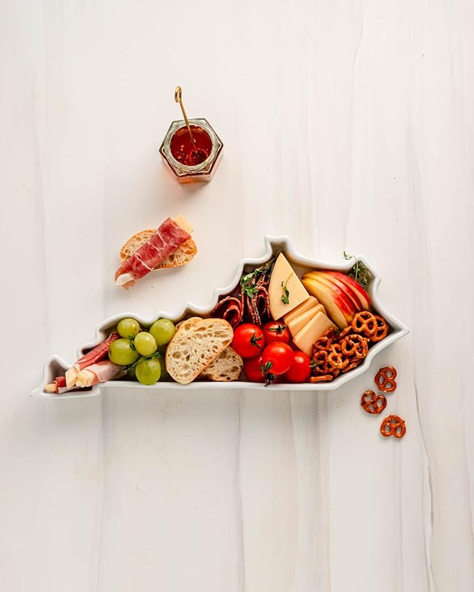 Kentucky Shaped Baking Dish Serving Platter or Decorative Tray Charming Porcelain Bakeware Oven Microwave and Dishwasher Safe