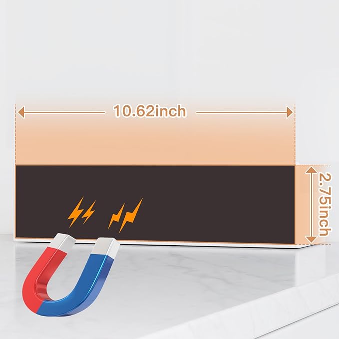 Magnetic Spice Rack for Refrigerator, Kitchen Organizer and Storage Shelf, White (4 Pack)…