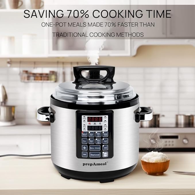 9-in-1 Electric Pressure Cooker 6QT Multi-Functional Programmable Non-Stick Pot, Slow Cooker, Rice, Steamer, Sauté, Yogurt Maker, Warmer, 6 Quart