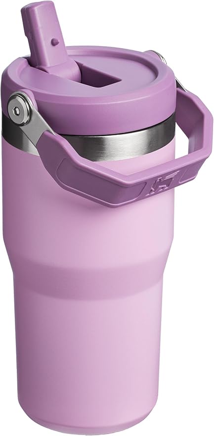 Stanley IceFlow Flip Straw Tumbler with Handle 20 oz | Twist On Lid and Flip Up Straw | Leak Resistant Water Bottle | Insulated Stainless Steel |BPA-Free | Lilac