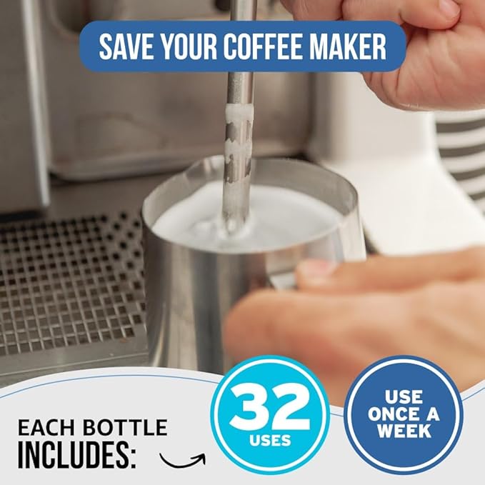 Milk Frother Cleaner for Coffee Machines. Alkaline Up to 32 Cleans