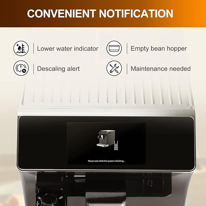 Mcilpoog WS-203 Super-automatic Espresso Coffee Machine With Smart Touch Screen For Brewing 16 Coffee Drinks