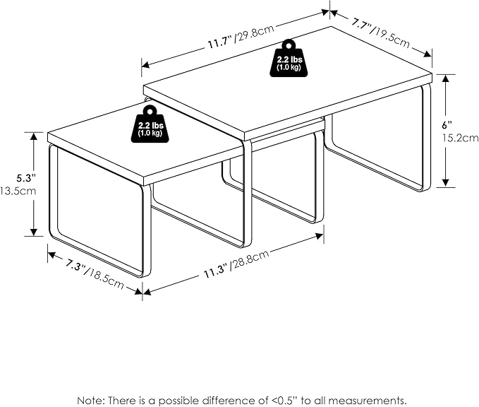 Furinno Ravel Multipurpose Expandable, Stackable Kitchen Counter Shelves, Set of 2, Beech/Black