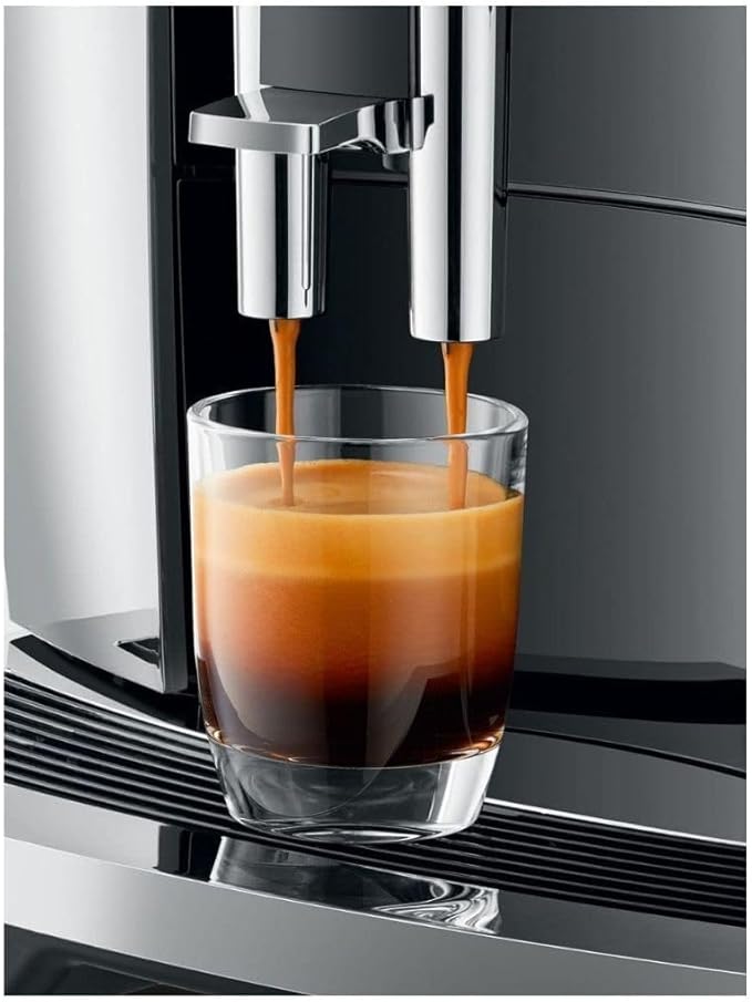 Jura E8 Automatic Coffee Machine with 17 Programmed Specialties, 2.8-Inch Display, and Professional Aroma Grinder (Chrome, Renewed)
