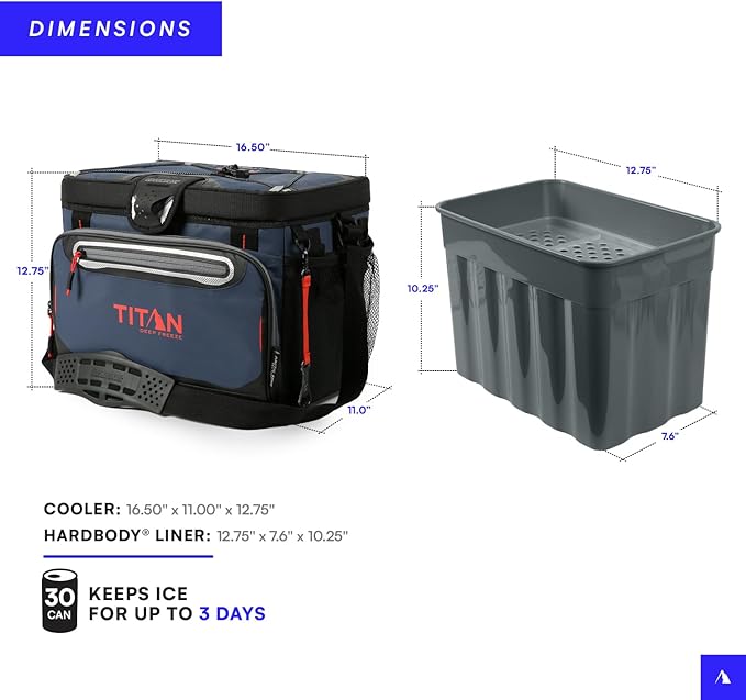 Titan by Arctic Zone 30 Can Zipperless Soft Cooler with HardBody Liner