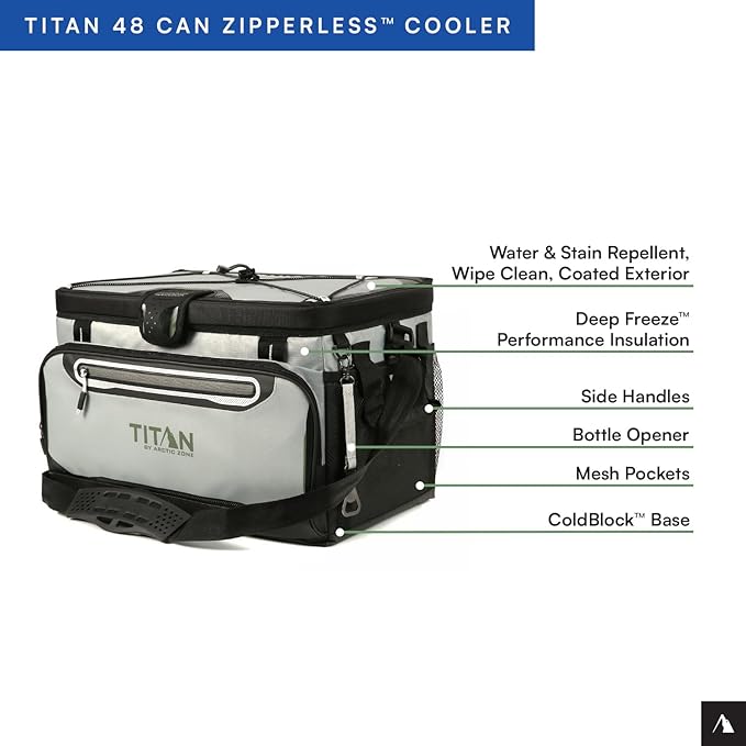 Titan by Arctic Zone 30 Can Zipperless Soft Cooler with HardBody Liner
