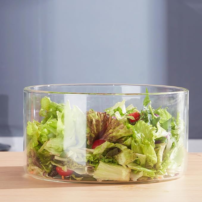 190oz Extra Large Glass Trifle Bowl, Modern Design Clear Glass Round Dessert Centerpiece Serving Bowl for Laying Ice Cream Cakes, Salad, Fruit, Microwave & Dishwasher Safe