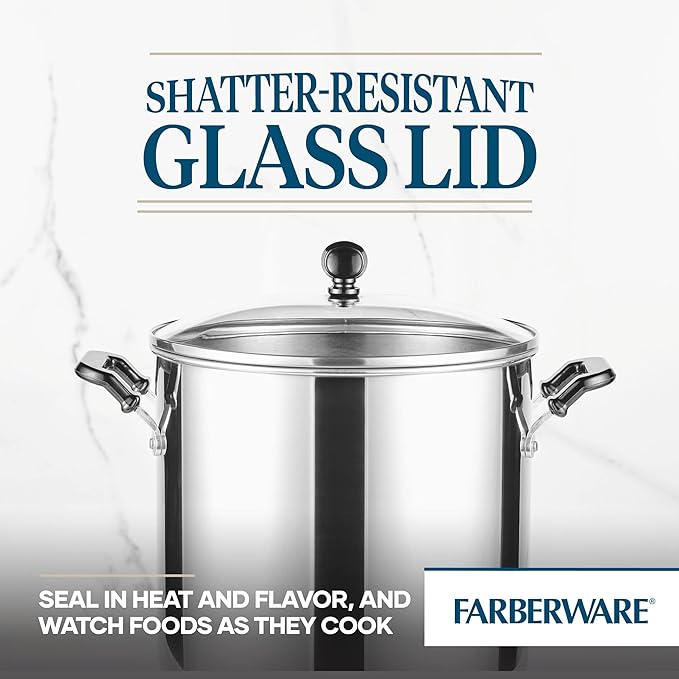 Farberware Classic Series 11 Quart Stockpot with Glass Lid