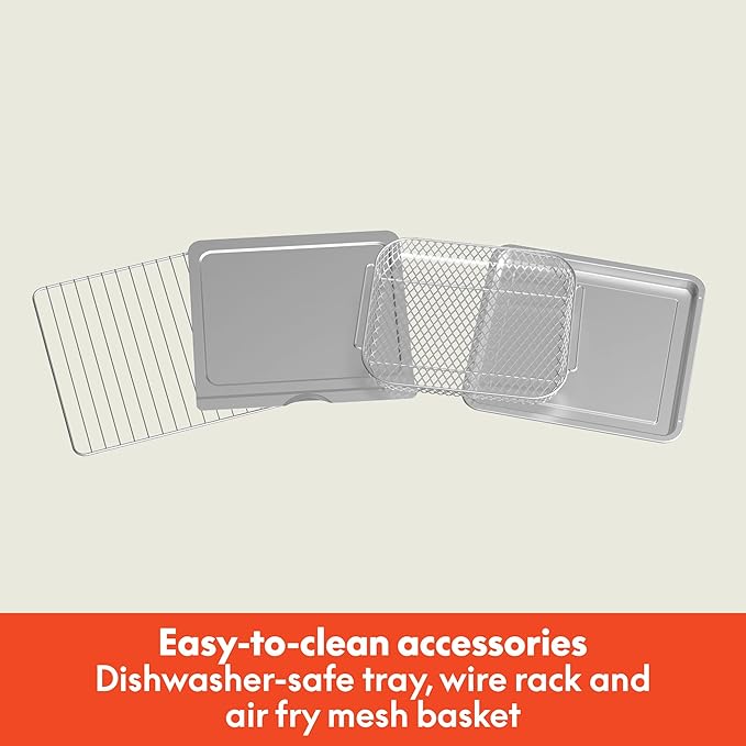 bella Air Fry Toaster Oven, 7 Preset Cooking Options, Dishwasher-Safe EverGood Coated Trays Included, 60-Minute Auto Shutoff w Audible Timer, Power Indicator Light, 1700 Watt, Surf