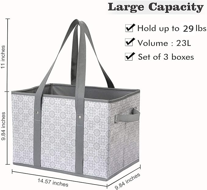 WISELIFE Reusable Grocery Bags [6 Pack],Large Grocery Tote Bag Water Resistant Shopping Bags Foldable Grocery Bag for Clothes,Shoes and Picnic