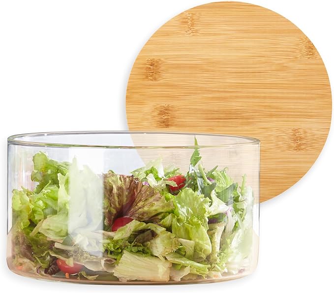 190oz Extra Large Glass Trifle Bowl with Lid, Modern Design Clear Glass Round Dessert Centerpiece Serving Bowl for Laying Ice Cream Cakes, Salad, Fruit, Microwave & Dishwasher Safe