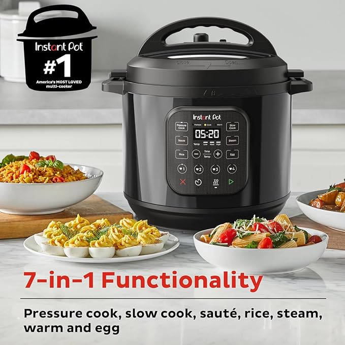Instant Pot 8-Quart RIO Chef Series 7-in-1 Multi-Cooker – Pressure Cook, Slow Cook, Rice, Steam, Sauté, Yogurt & Warm – Easy-Release Steam, Large Capacity, Nonstick Pot, Black
