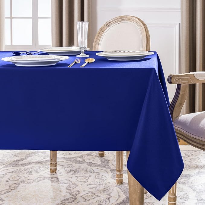 Softalker Rectangle Tablecloth, Waterproof & Stain Resistant Table Cloths Wrinkle Free Fabric Washable 210GSM Polyester Table Cover for Dining/Party/Outdoor - 70 x 120 inch,Royal Blue