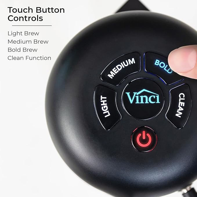 VINCI Express2 Electric Cold Brew Coffee Maker: 37 oz., Fast, Customizable, Low-Acid Brews with Patented Circle Flow Technology Digital Controls, 3 Brew Settings, Self-Cleaning Function