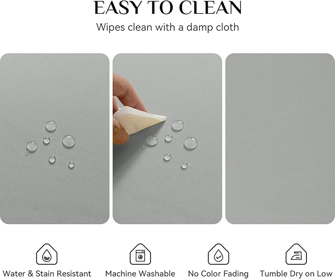 Softalker Rectangle Tablecloth, Waterproof & Stain Resistant Square Table Cloths Wrinkle Free Fabric Washable 210GSM Polyester Table Cover for Dining/Party/Outdoor - 70 x 70 inch,Light Grey