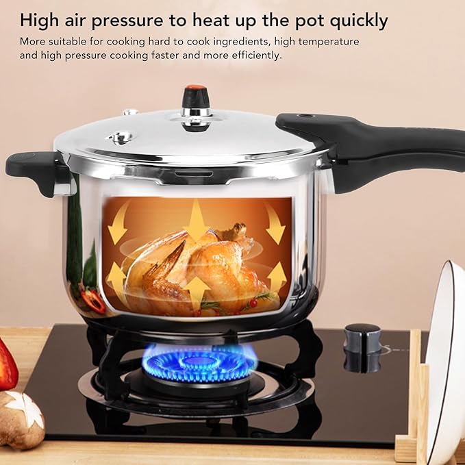 Pressure Pot for Cooking, 80KPA Stainless Steel Explosion Proof Household Pressure Cooker Multifunctional Kitchen Pressure Cooker with Safety Valve, Pressure Cooking Pot (3L)