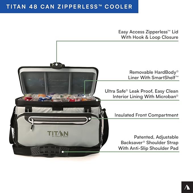 Titan by Arctic Zone 30 Can Zipperless Soft Cooler with HardBody Liner