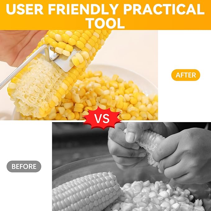 Corn Peeler for Corn on the Cob,2025 New Long Handle Stainless Steel Corn Stripping Tool,Corn on the Cob Remover,Corn Peeler Tool,Suitable for Home Kitchen and Outdoor Dining (1Pcs)