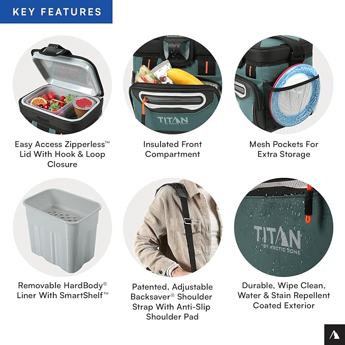 Titan by Arctic Zone 30 Can Zipperless Soft Cooler with HardBody Liner