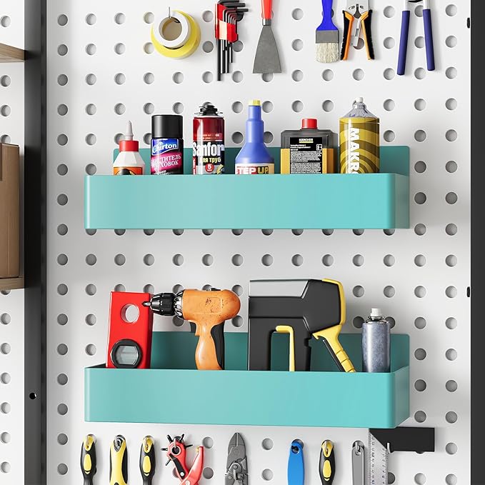 Magnetic Spice Rack for Refrigerator, Kitchen Organizer and Storage Shelf, Blue (4 Pack)…