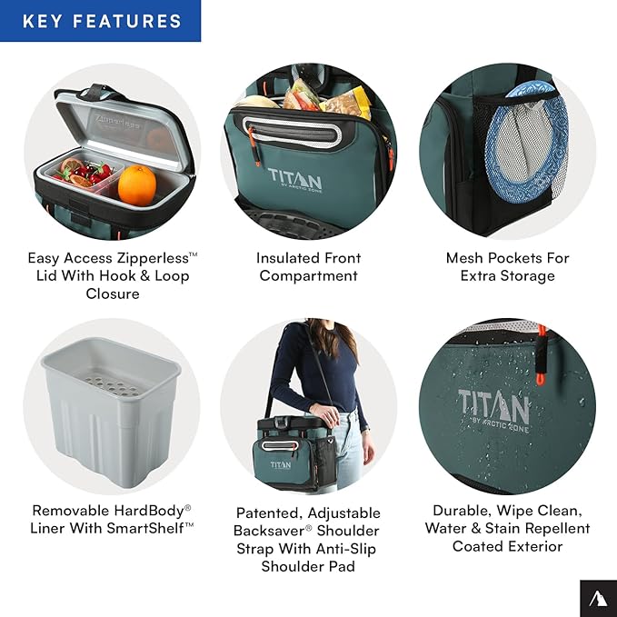 Titan by Arctic Zone 30 Can Zipperless Soft Cooler with HardBody Liner