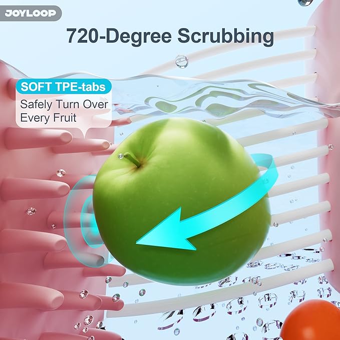 JOYMOOP Fruit Cleaner Spinner JOYLOOP, Large Fruit Washer Spinner with Brush, Fruit Cleaning with Fruit Washing Bowl, Fruit and Salad Cleaner with Fruit Spinner Bowl,Fruit and Vegetable Scrubber