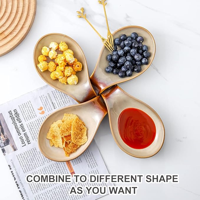 Nihow Ceramic Spoon Rest: 4 Inch Stable Utensil Rest - Spoon Holder for Kitchen counter/Countertop/Stove Top - Dishwasher Safe - Elegant Brown (1 PC)