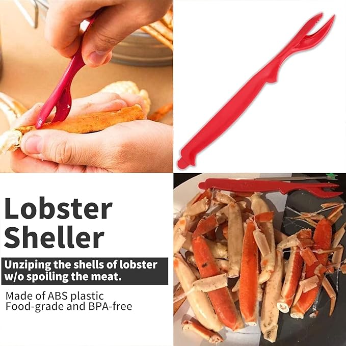 Luvan 33 Pcs Crab Crackers and Tools Set with 4 Crab Leg Crackers, 4 Crab Forks, 4 Lobster Shellers, 4 Butter Warmers, 1 Seafood Scissors, 14 Tealight Candles, 2 Crab Grabber-Seafood Boil Party Supply