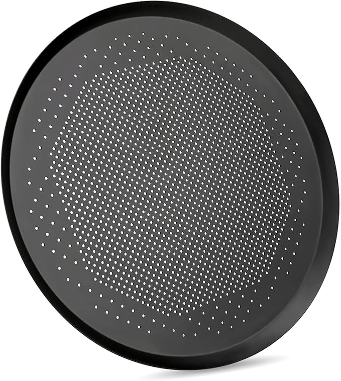 Beasea Pizza Pan 16 Inch, Perforated Pizza Tray with Holes for Oven, Black Heavy Duty Aluminum Alloy Round Pizza Crisper Pan Pizza Baking Tray Bakeware for Home Restaurant Kitchen