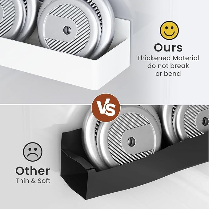 Magnetic Spice Rack for Refrigerator, Kitchen Organizer and Storage Shelf, White (2 Pack)…