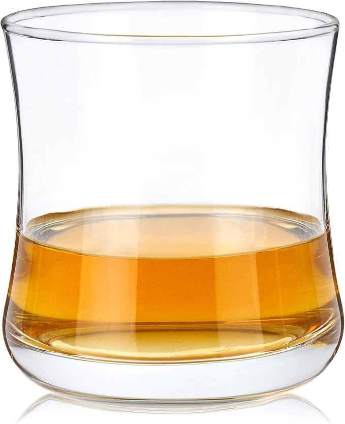 True Bourbon Glass, Whiskey Glasses, Clear Tumbler for Old Fashioned, Scotch, Vodka, Tequila, Brandy, Rum, Gin, Home Bar Glassware, 10 oz Set of 4