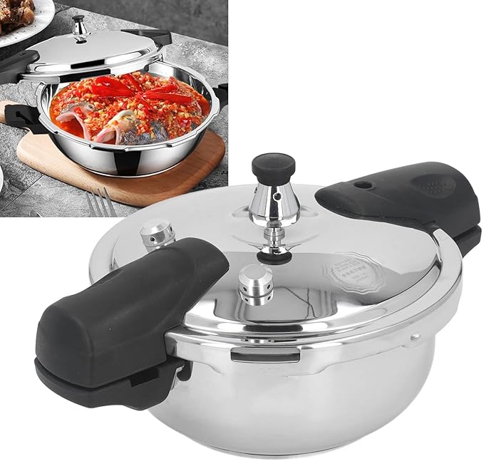 Yctze Mini Pressure Cooker, Stainless Steel Pressure Cooker Explosion Proof 1.8 Liter Pressure Cooker for Home