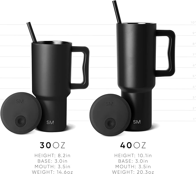 Simple Modern 30 oz Trek Tumbler with Handle and Straw Lid | Cup Holder Friendly Insulated Stainless Steel Travel Mug | Tropical Wave
