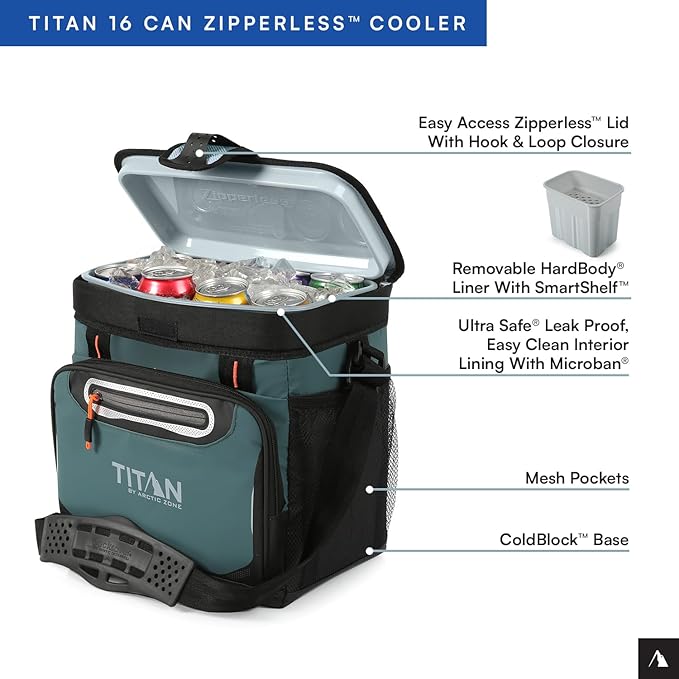 Titan by Arctic Zone 30 Can Zipperless Soft Cooler with HardBody Liner