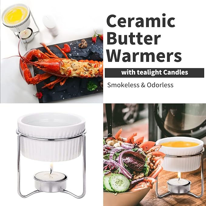 Luvan 33 Pcs Crab Crackers and Tools Set with 4 Crab Leg Crackers, 4 Crab Forks, 4 Lobster Shellers, 4 Butter Warmers, 1 Seafood Scissors, 14 Tealight Candles, 2 Crab Grabber-Seafood Boil Party Supply