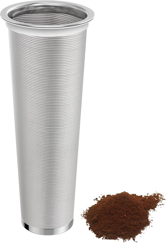 Cold Brew Coffee Filter for 32oz Wide Mouth Mason Jars, Fine Mesh, 304 Stainless Steel Strainer with Seal Ring, Reusable Cold Brew Filter for Iced Coffee Maker, Sun Tea and More