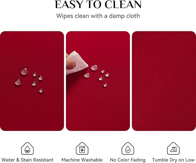 Softalker Rectangle Tablecloth, Waterproof & Stain Resistant Table Cloths Wrinkle Free Fabric Washable 210GSM Polyester Table Cover for Dining/Party/Outdoor - 54 x 78 inch,Red