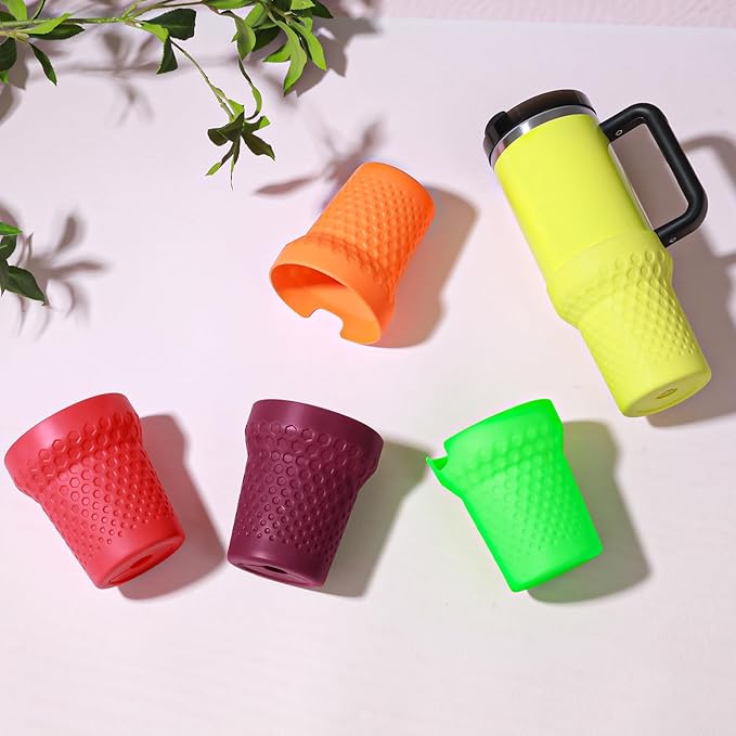 Silicone Boot for Stanley, Tall Rubber Protector Sleeve Accessories for Stanley Quencher H2.0 FlowState Tumbler 40oz / Adventure Quencher Tumbler 40oz (Neon Green)