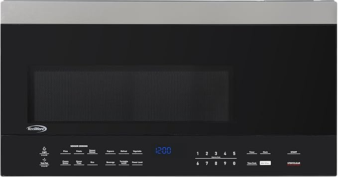 KoolMore KM-MOTSC-16BSS inch Range Microwave Oven with Sensor Cooking, 1,000 Watts and 300 CFM in Stainless-Steel and Black, UL Listed, 30 in./1.6 cu. ft