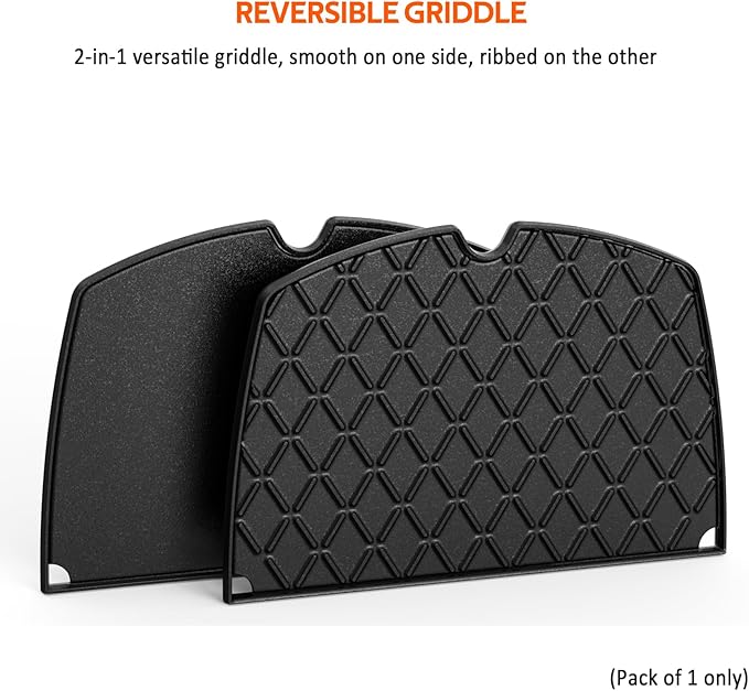 Stanbroil Cast Iron Grill Griddle for Weber Q300 Q320 Q3000 Q3100 Q3200 Series Gas Grills, Replacement Part for Weber 6506