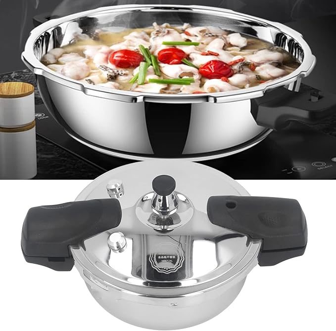 Yctze Mini Pressure Cooker, Stainless Steel Pressure Cooker Explosion Proof 1.8 Liter Pressure Cooker for Home