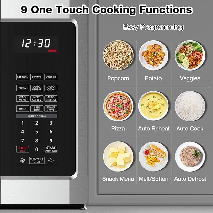 30" Over the Range Microwave Oven, ThermoMate 1.9 Cu. Ft. Capacity Microwave Over the Stove with One Touch, 1000 Cooking Watts, 400 CFM, 11 Power Levels, Sensor Cooking, LED Lighting, Stainless Steel