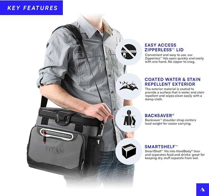 Titan by Arctic Zone 30 Can Zipperless Soft Cooler with HardBody Liner
