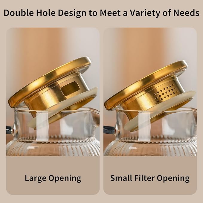 2 PACK Glass Pitcher with Lid,68 oz/ 2 Liter Vertical Stripes Water Pitcher With Black Handle,Glass Water Carafe for Cold Brew,Coffee, Lemonade, Iced Sun Tea,Beverage, Milk Heat Resistant