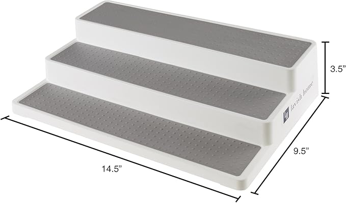 3 Tier Spice Step Shelf- Kitchen Cabinet, Countertop and Pantry Spices and Seasoning Organizer by Lavish Home (Great for Household Organization)
