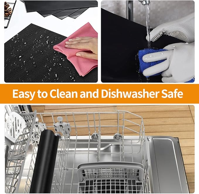 2 Pack Large 17"x 25" Oven Liners for Bottom of Electric Gas Oven Reusable,Thick Heavy Duty Nonstick Teflon Oven Mat, Heat Resistant Grill Mats Outdoor, Easy to Clean Gas Stove Liners