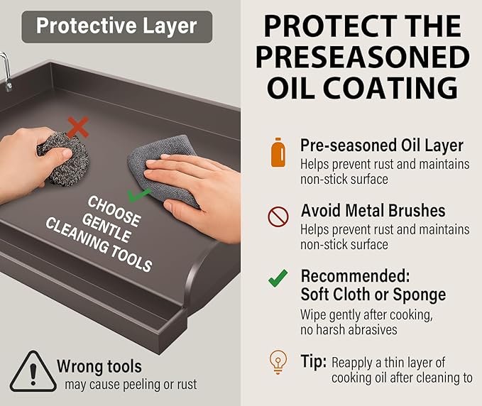 Griddle for Gas Grill Metal Cooking Griddle Pan for Outdoor Gas Grill, 17" x13" Flat Top Plate Skillet Pan Teppanyaki Insert for Weber Charbroil Camp Chef and Charcoal/Electric