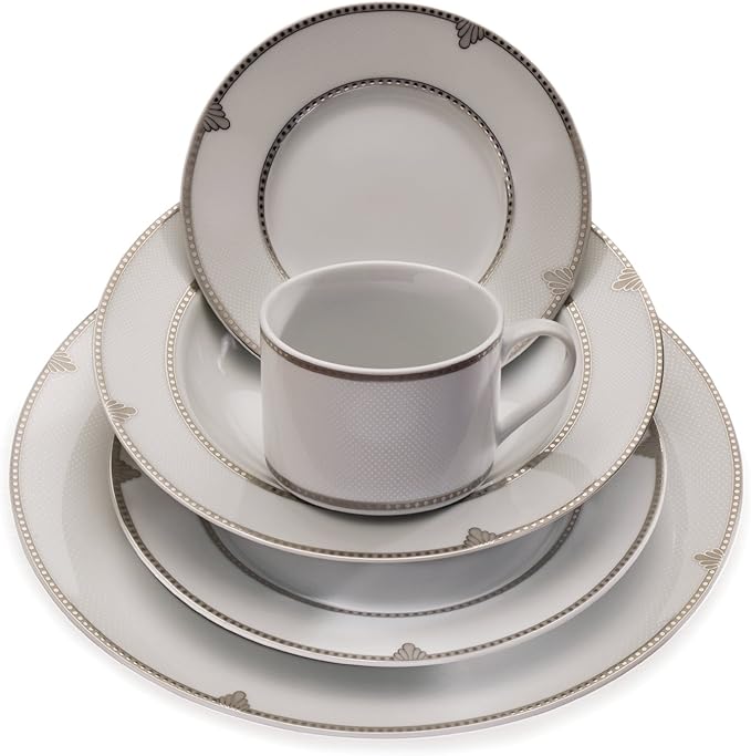 Mikasa Regent Bead 40-Piece Porcelain Dinnerware Set, Service for 8